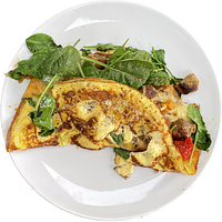 Omelette With Sausage, Spinach And Cheese