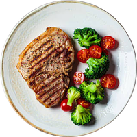 Pan Fried Rib Eye Steak With Broccoli