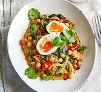 Curried Spinach, Eggs & Chickpeas